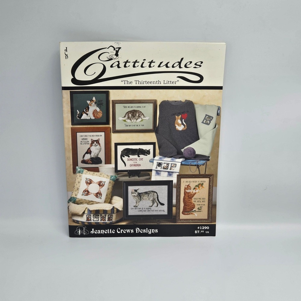 VTG Jeanette Crews Designs Cattitudes The Thirteenth Litter Cross Stitch 1290